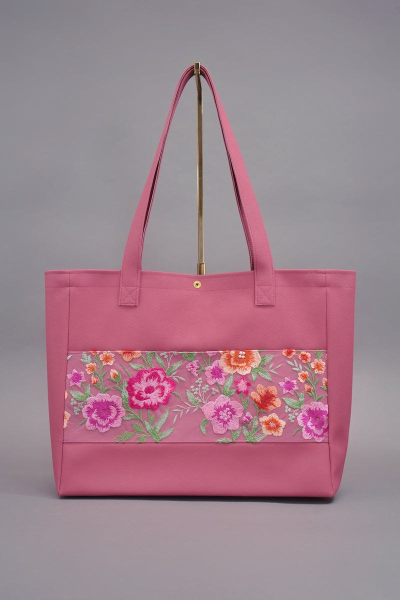 Großer Shopper "COSMIC BLOOM" - himbeere