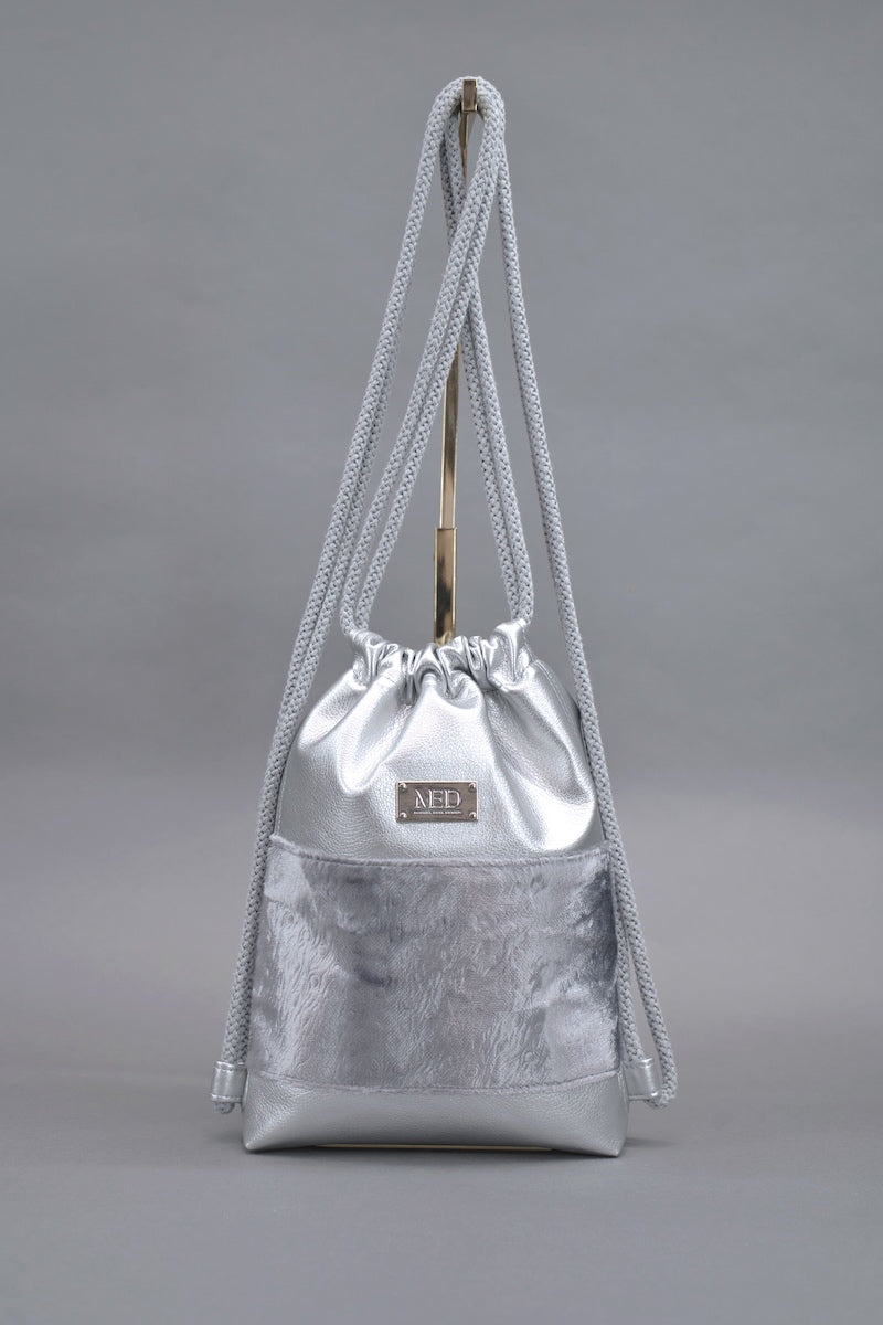 Mini Gym Bag "COSMIC BLOOM" - silber