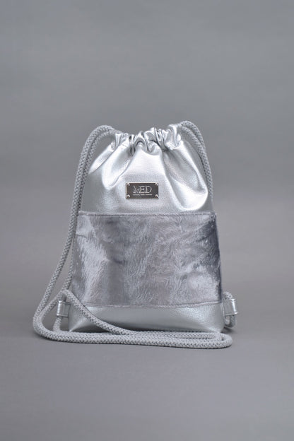 Mini Gym Bag "COSMIC BLOOM" - silber