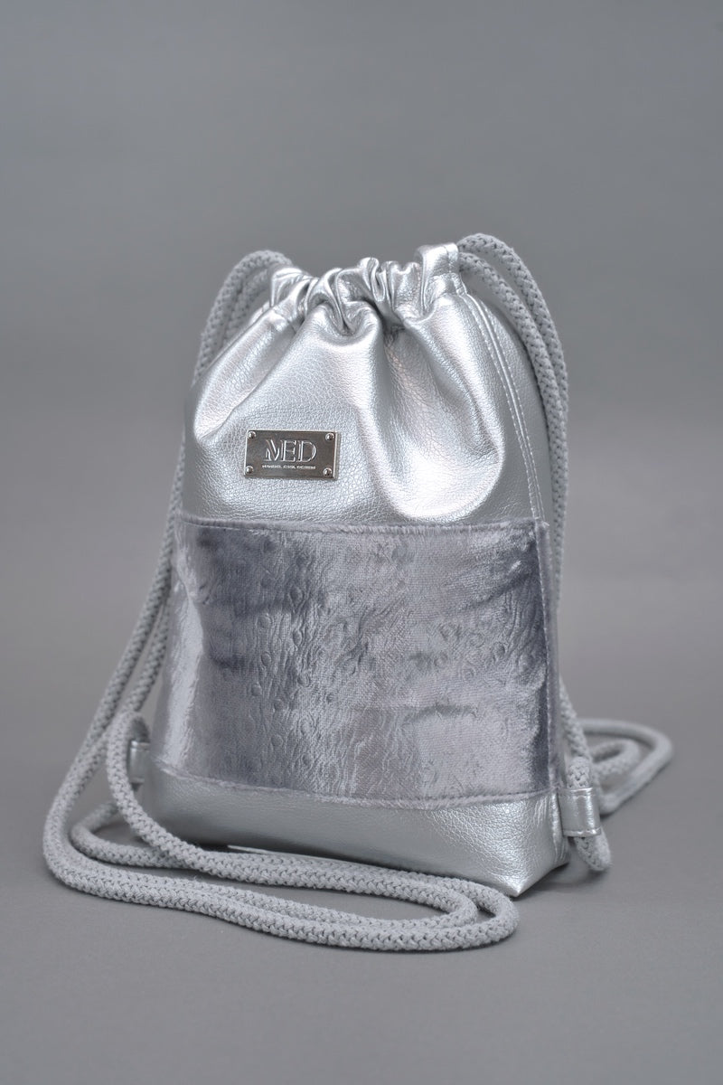 Mini Gym Bag "COSMIC BLOOM" - silber