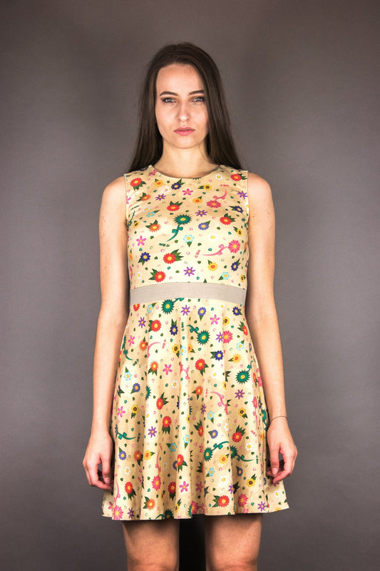 Ausgestelltes Jersey - Kleid "MINNA FLOWERS" - Manuel Essl Design