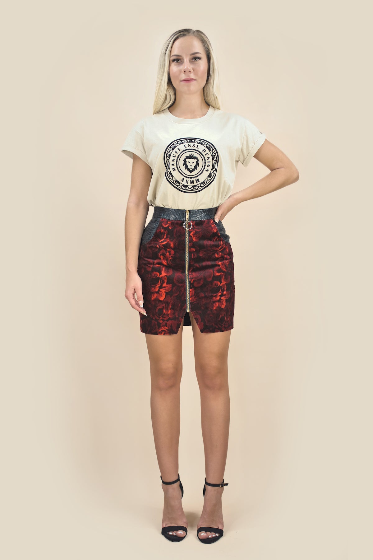 Pocket Skirt with Vent "JARDIM" - Manuel Essl Design