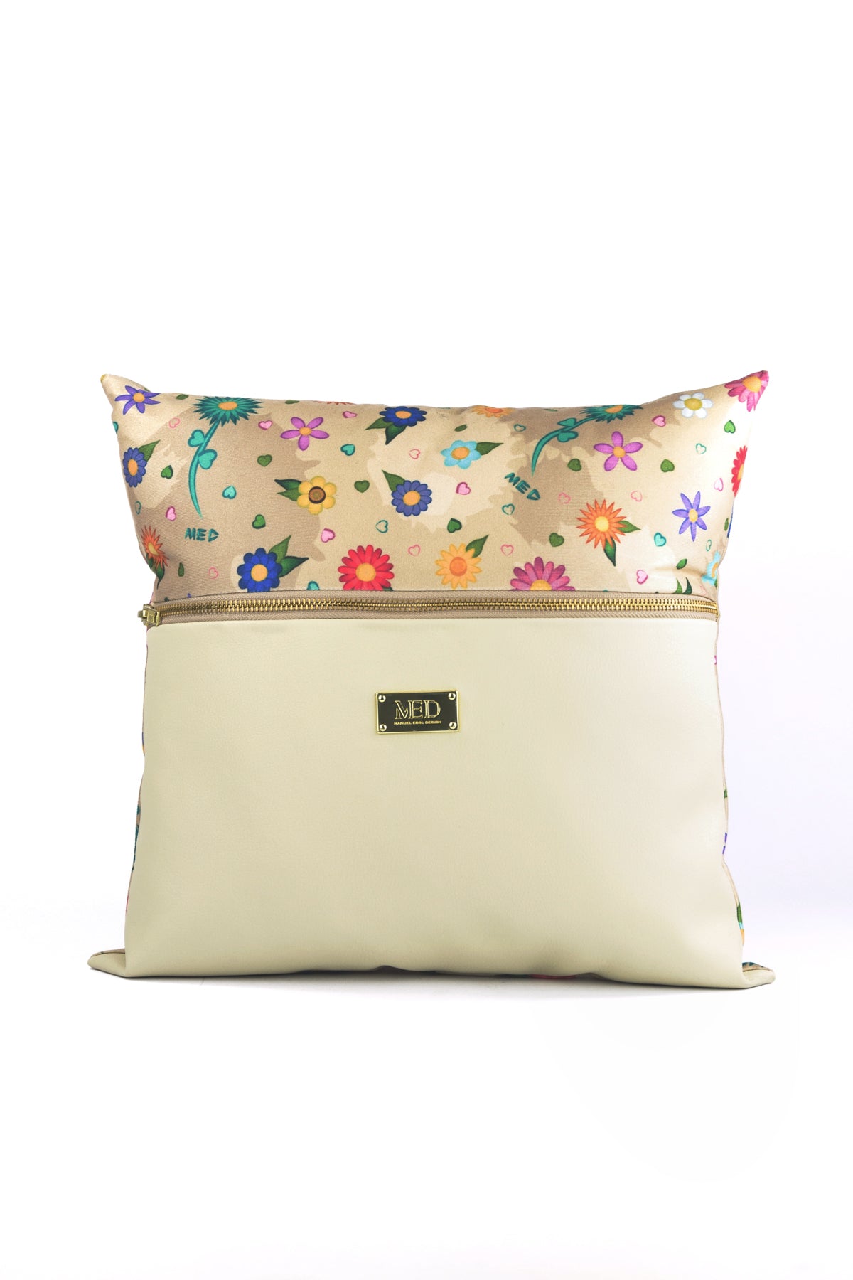 Pillow "FLOWERS" (cover) - beige - Manuel Essl Design