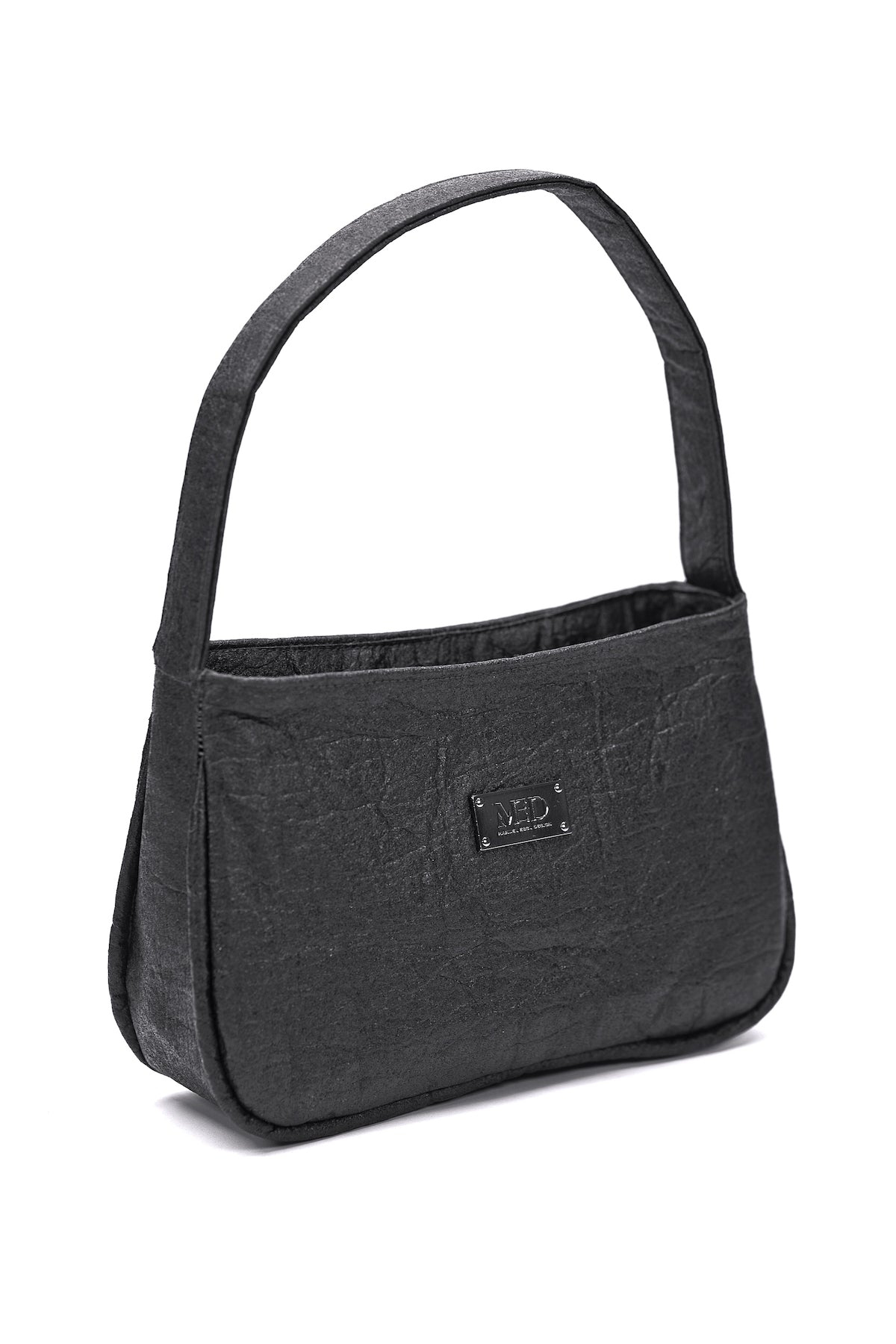 Hobo-Tasche aus Ananasleder - noir