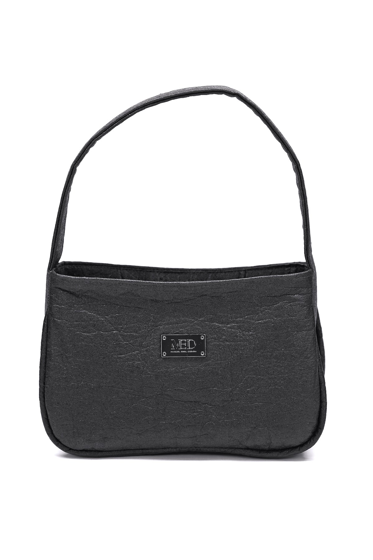 Hobo-Tasche aus Ananasleder - noir