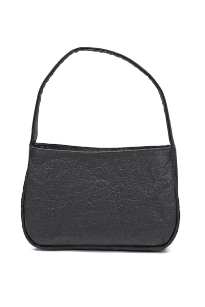 Hobo-Tasche aus Ananasleder - noir